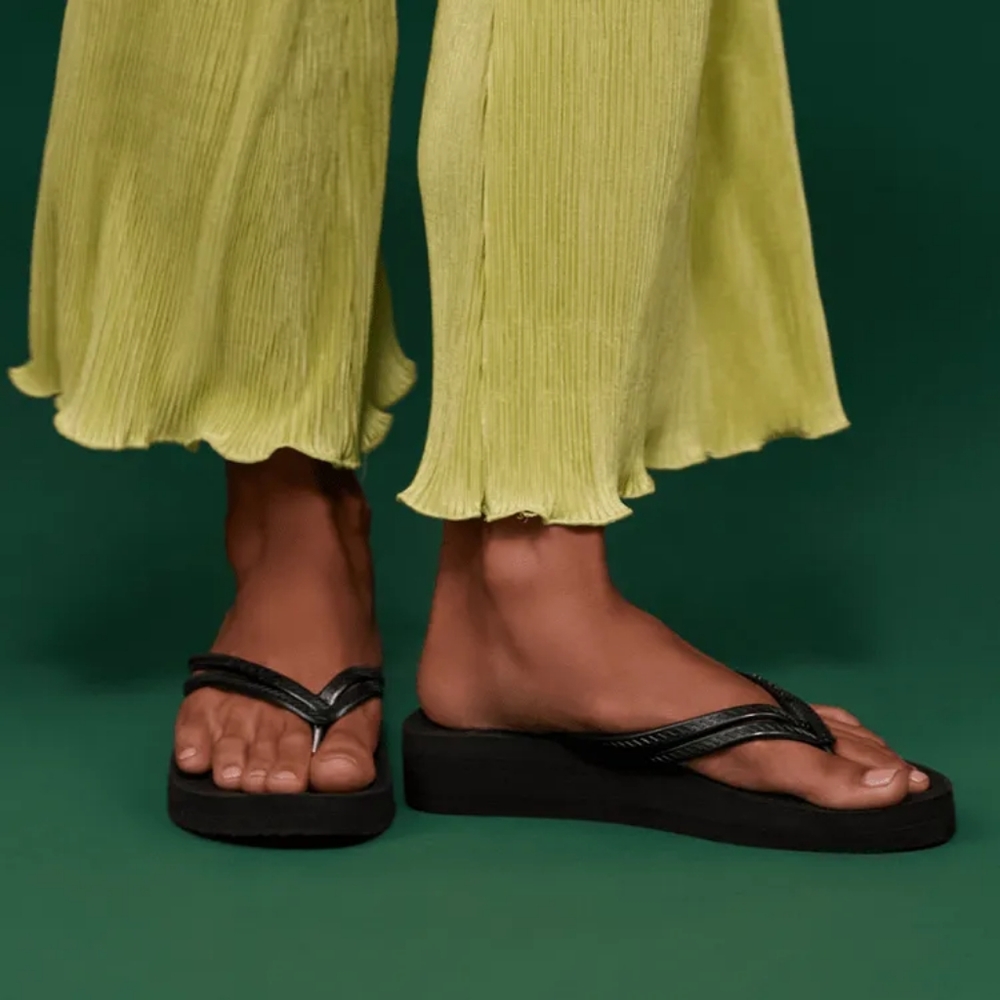 Havaianas Wedges Flip Flops, black, size 8.5, NWT